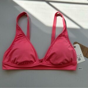 Billabong Swim Bikini Top XL Pink Classic Solid Banded New